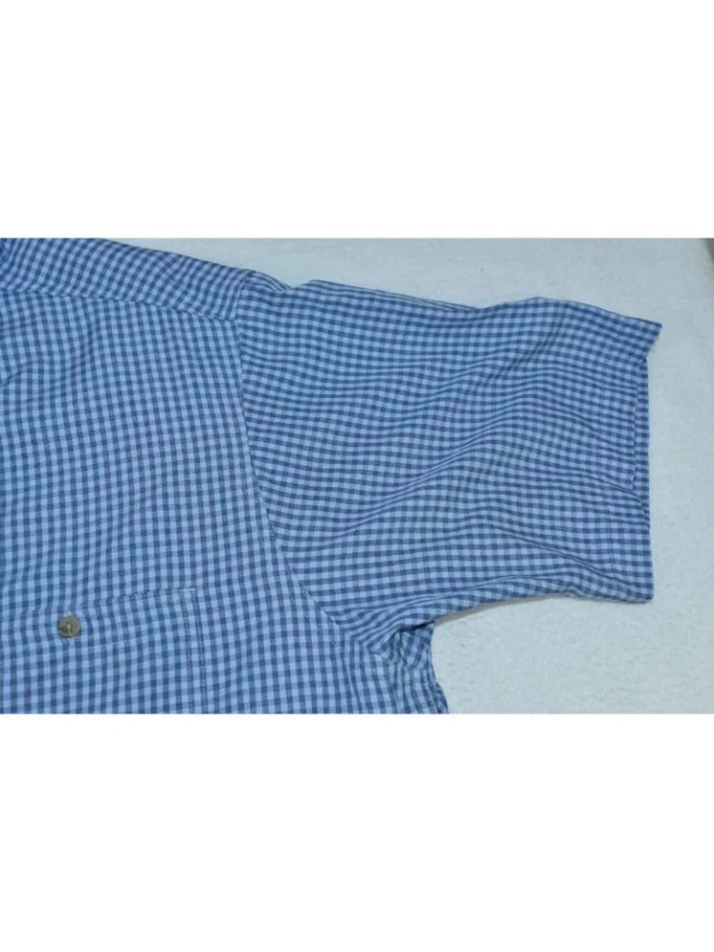 Roundtree & Yorke Mens Shirt Size XL Button Down Short Sleeve Plaid Blue